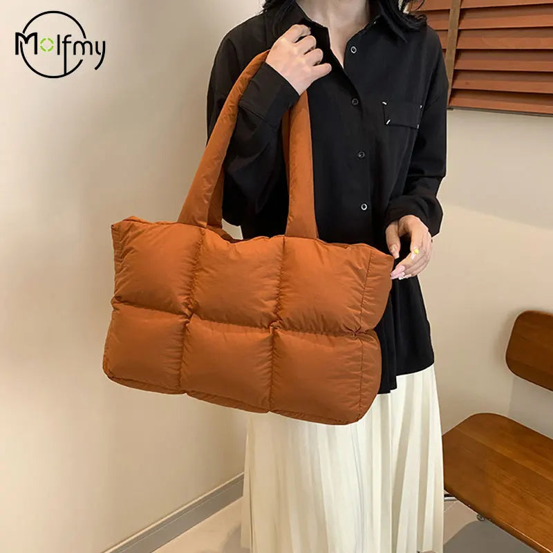 Quilted Plaid Shoulder Bag