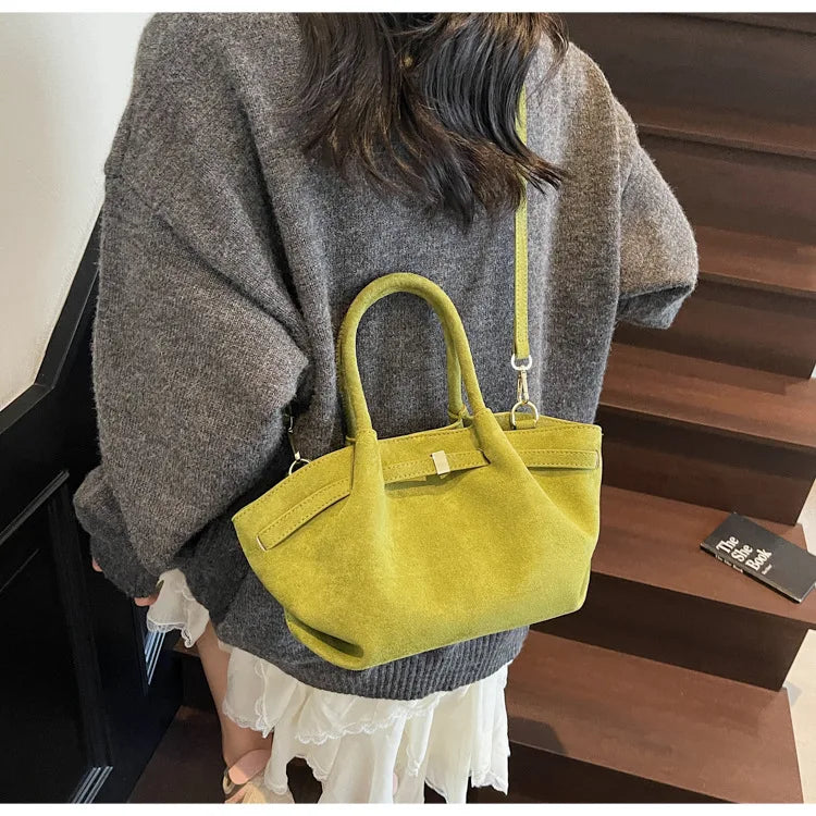 Suede Tote Shoulder Bag