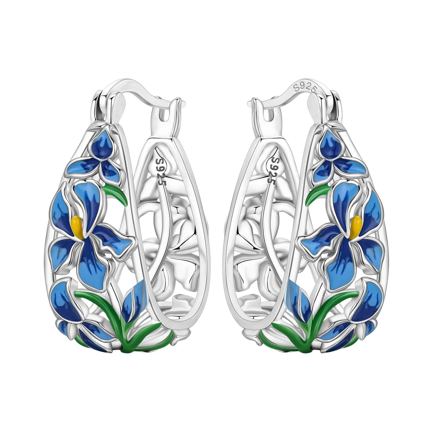 Women's S925 Silver Iris Hoop Earrings