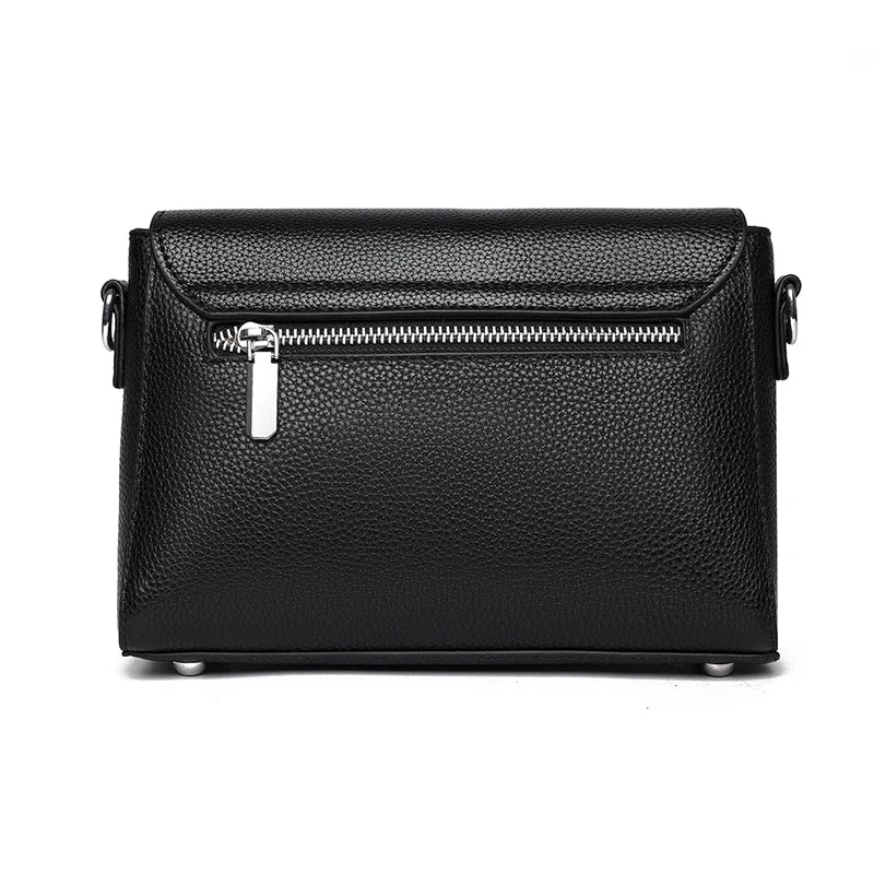 Women's Cowhide Leather Small Flap Crossbody Bag