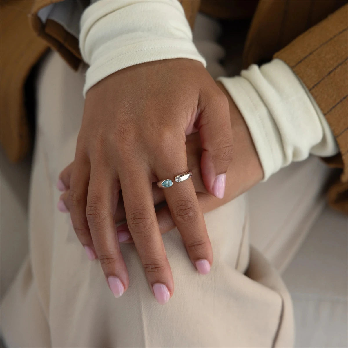 December Birthstone Steel Ring