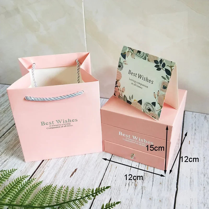 Soap Flower Jewelry Gift Box Rose Necklace