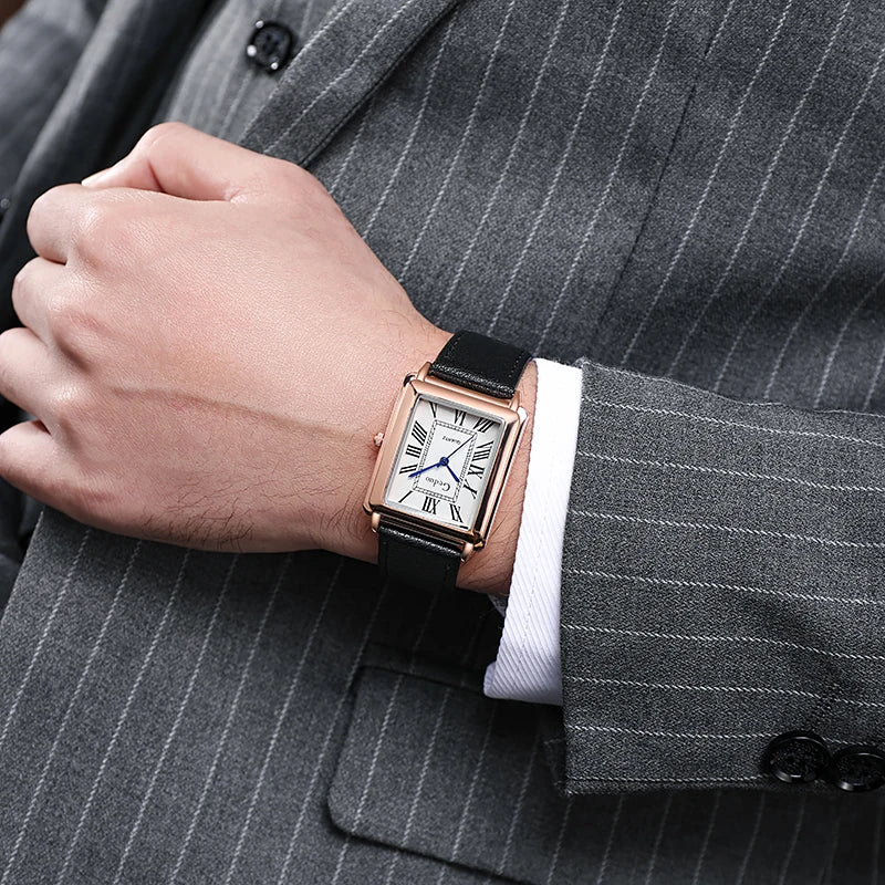 Men's Fashion Leather Strap Quartz Watch