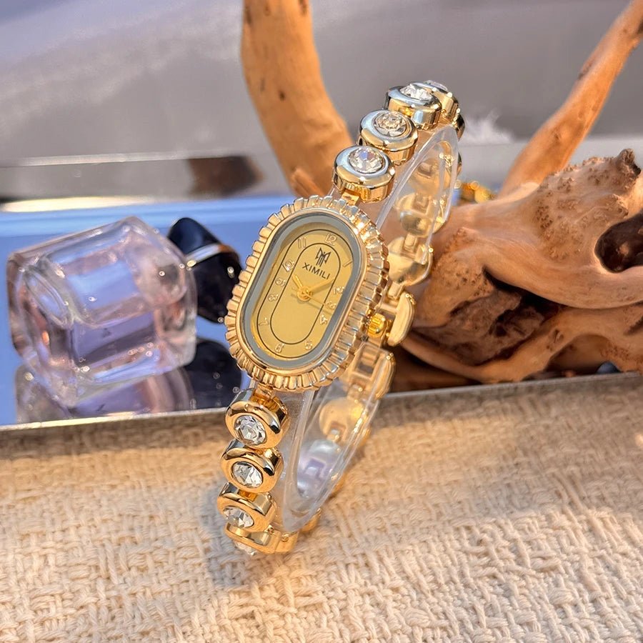 Oval Diamond Bracelet Quartz Watch