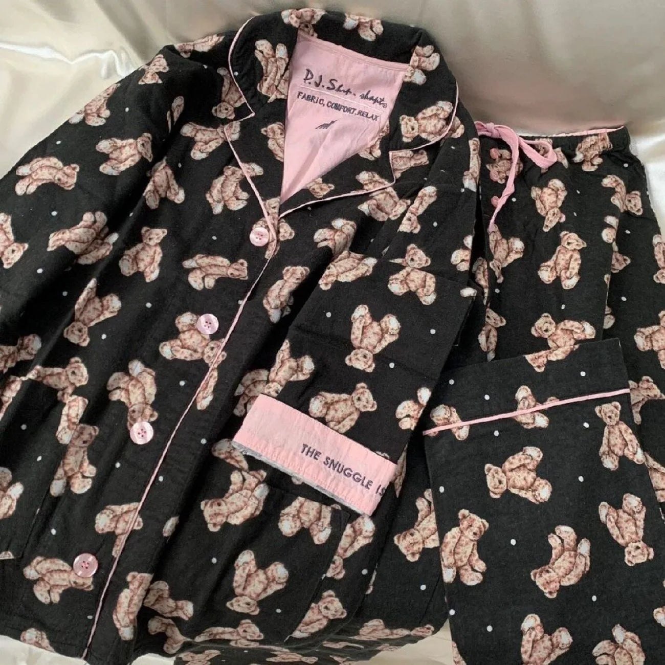 Cartoon Print Cotton Pajama Set
