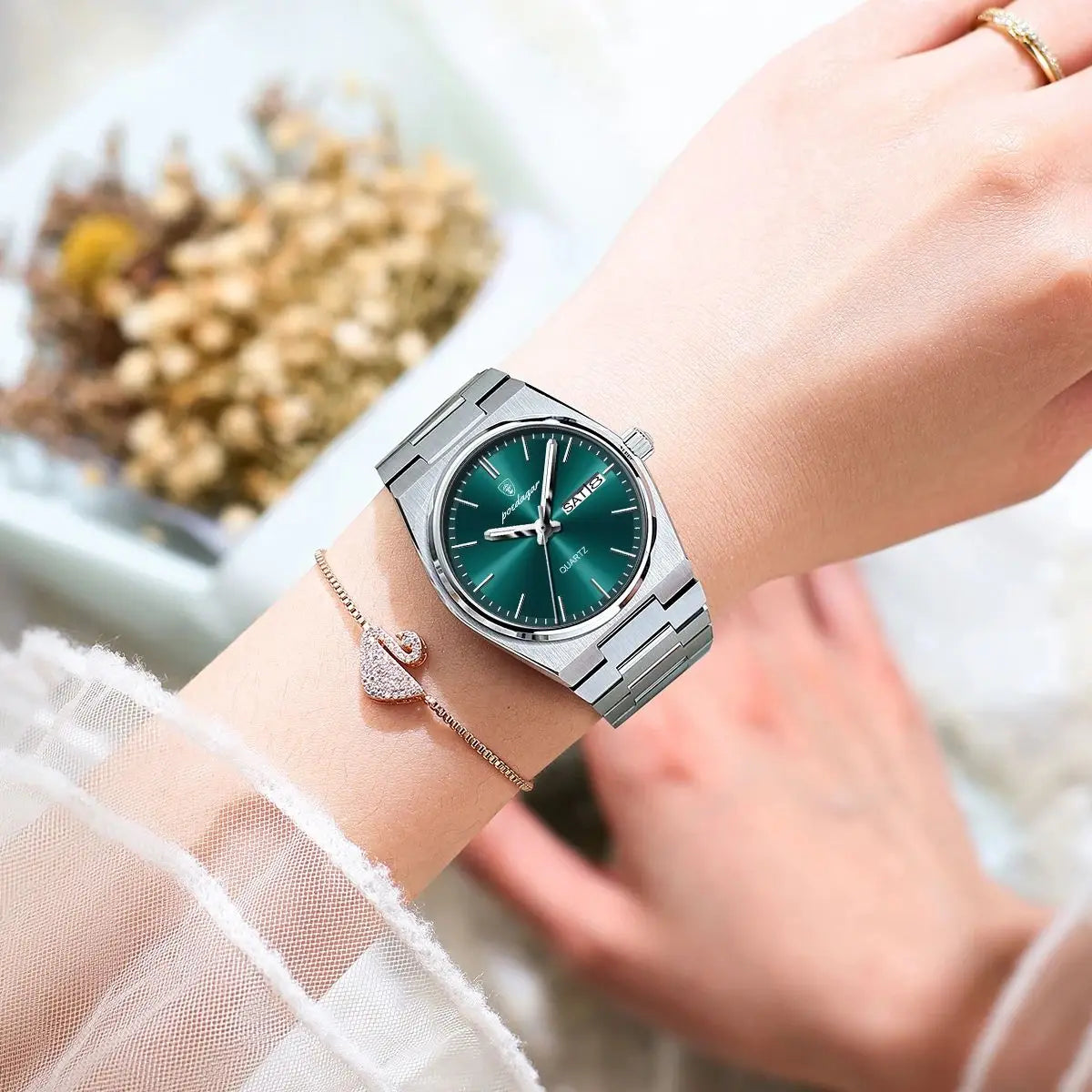 POEDAGAR Luminous Date Ladies Watch