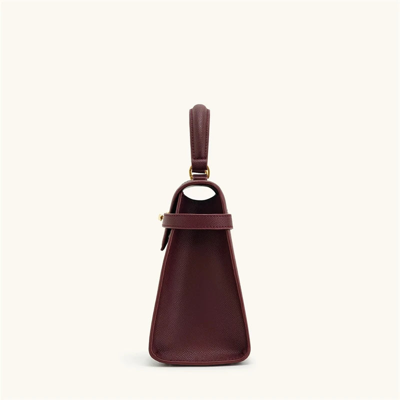 Women's Large Square Crossbody Bag Burgundy