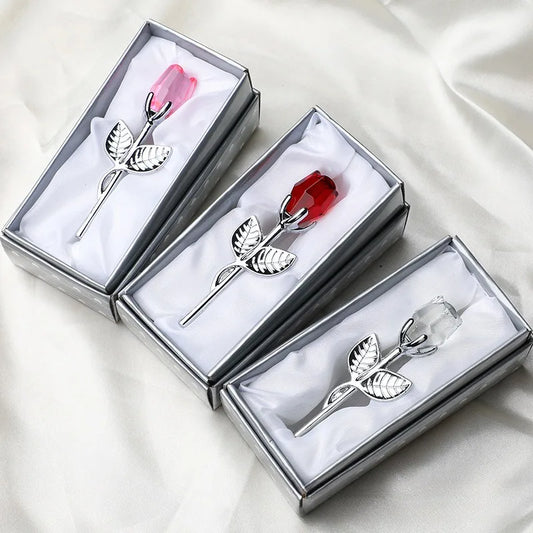 Crystal Rose Jewelry Box Set Valentine Gift