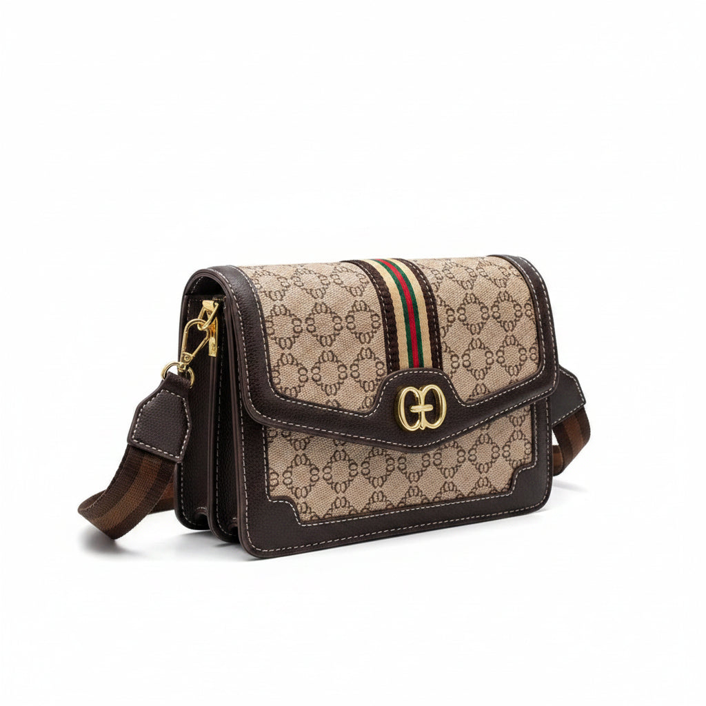 Women's Geometric Print PU Crossbody Bag