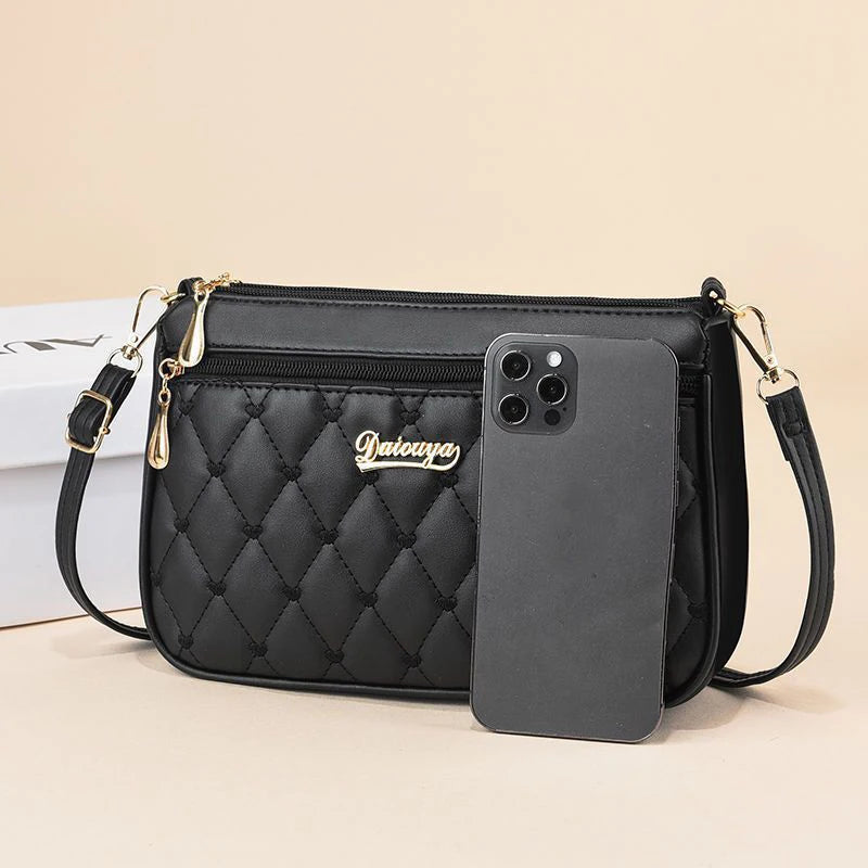 Embroidery Zipper Crossbody Bag