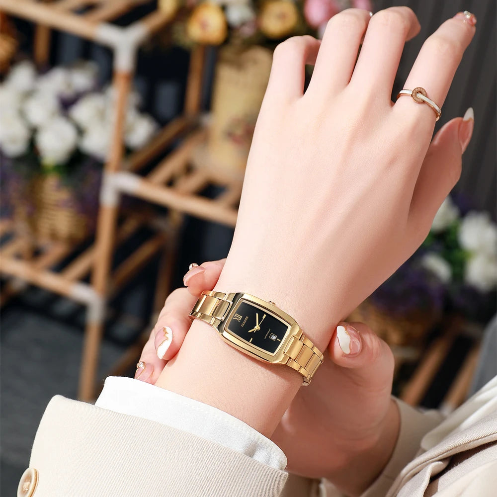 WWOOR Square Gold Steel Watch