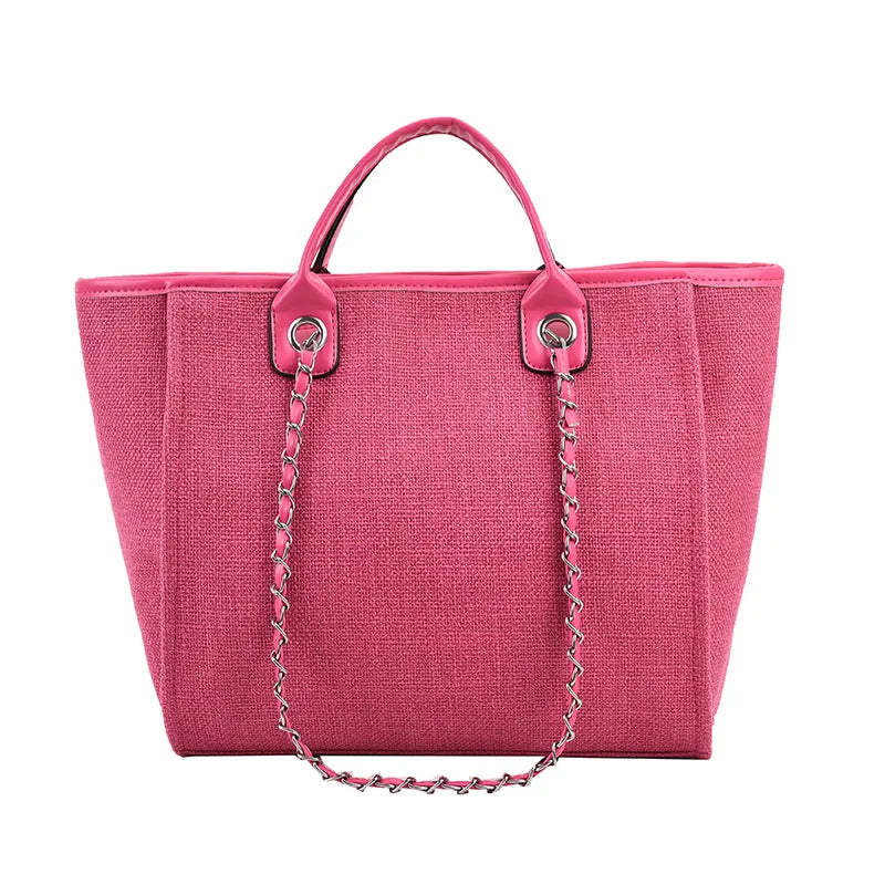 Canvas Chain Shoulder Tote