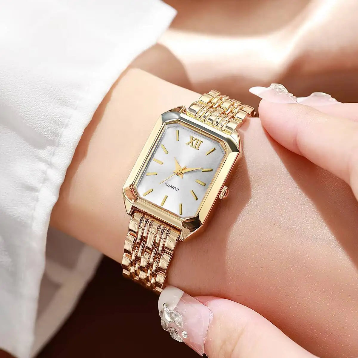 Rectangle Dial Quartz Ladies Watch