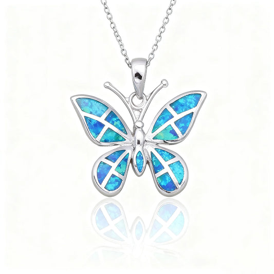 Butterfly Opal Pendant Necklace