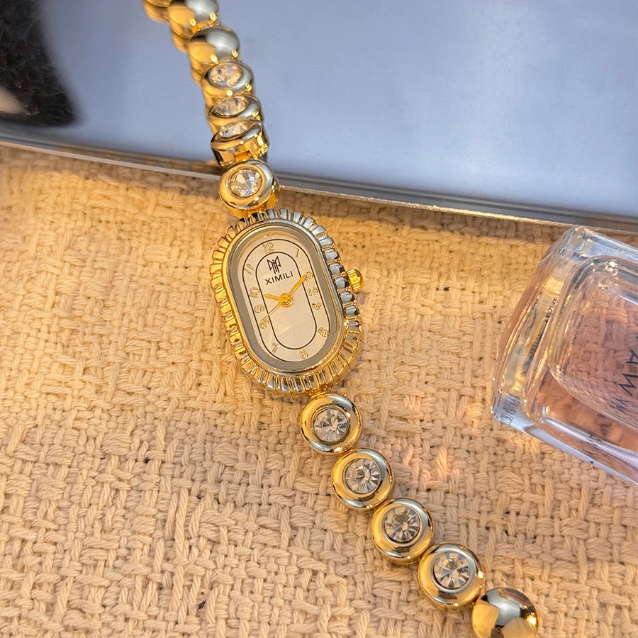 Oval Diamond Bracelet Quartz Watch