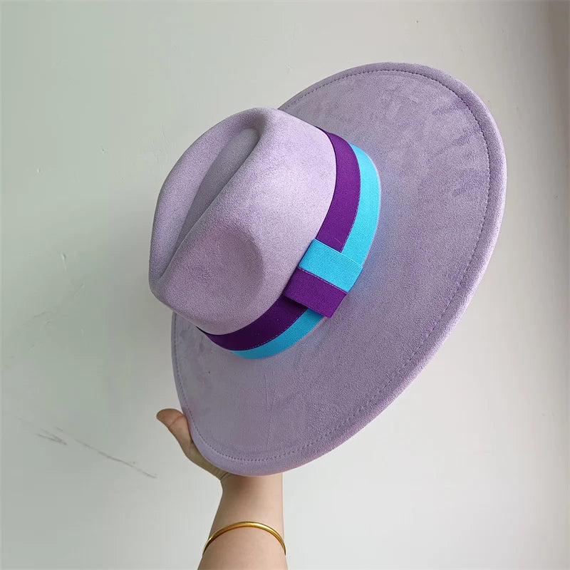 Women's Wide Brim Fedora Hat Retro Style