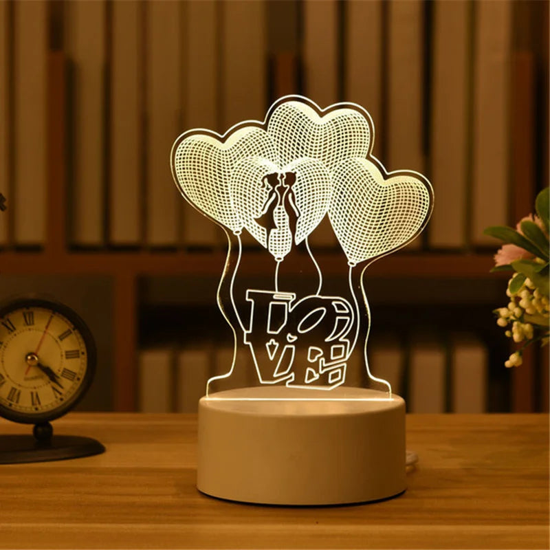 Personalized 3D LED Night Light USB Decor