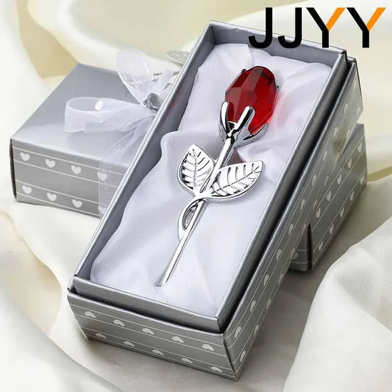 Crystal Rose Statue Gift Box Wedding Decor