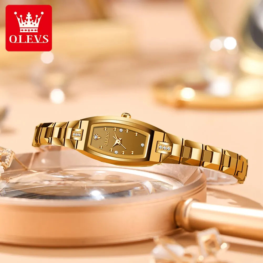 OLEVS Slim Tonneau Diamond Watch