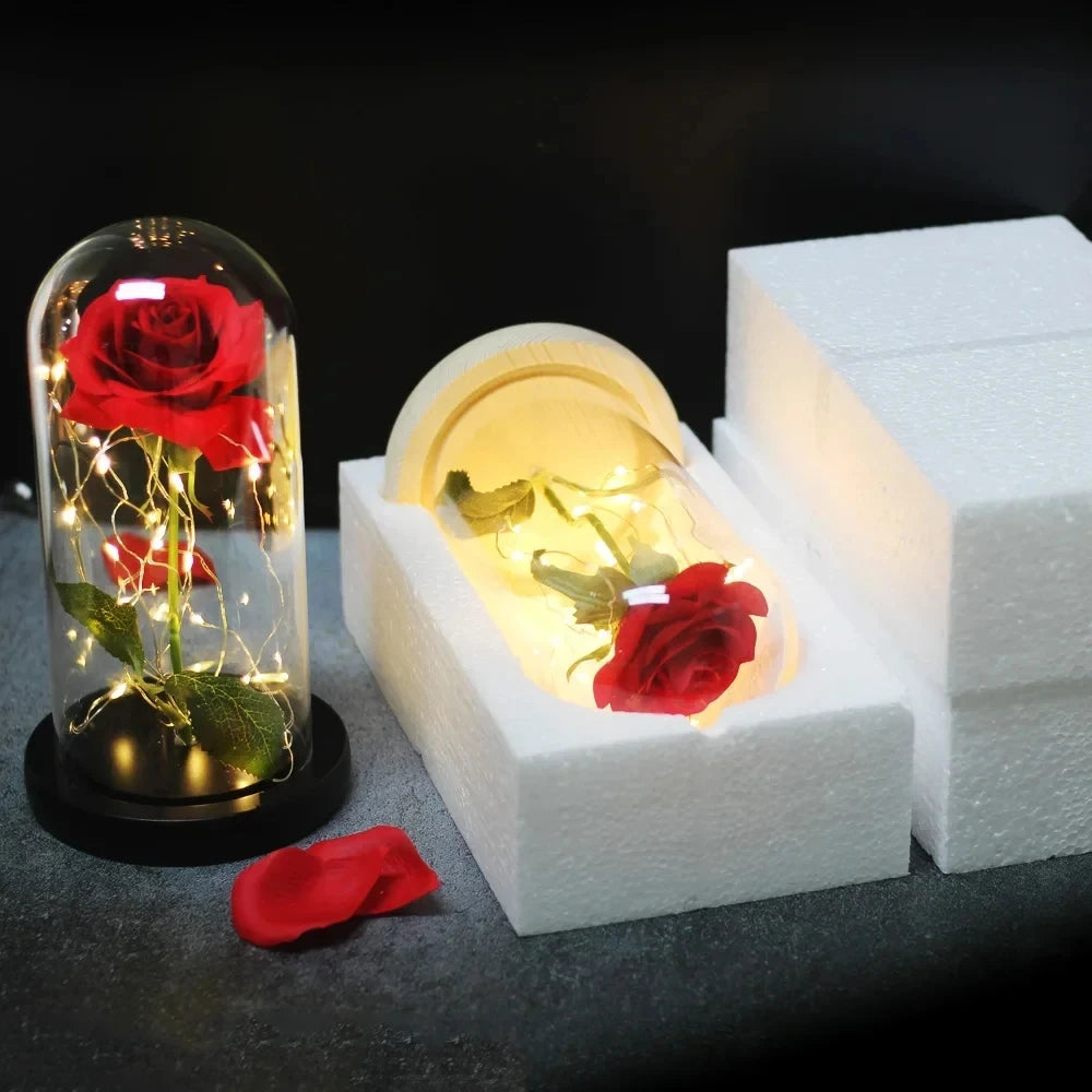 Eternal Rose LED Glass Dome Wedding Gift