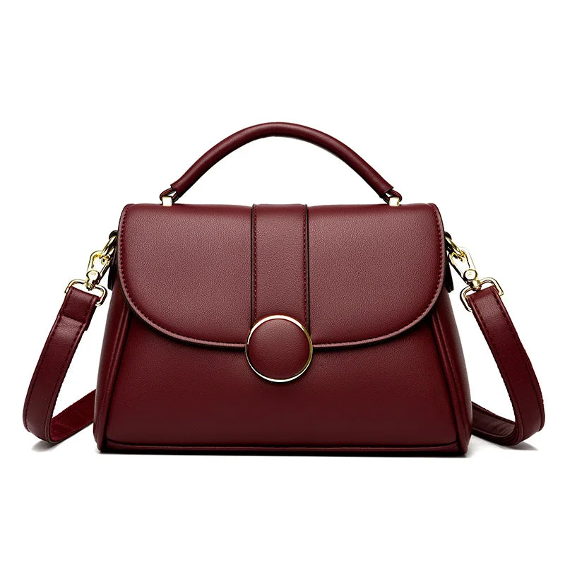 Women's Retro Crossbody Shoulder Bag – PU Leather, Multi-Pocket, Casual Style
