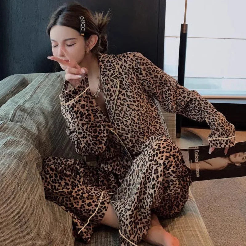 Women's Leopard Print Pajama Set