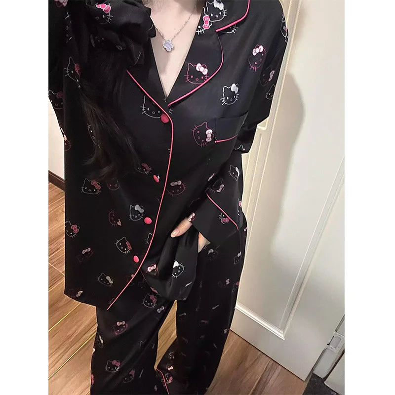 Women's Ice Silk Cute Pajama Set