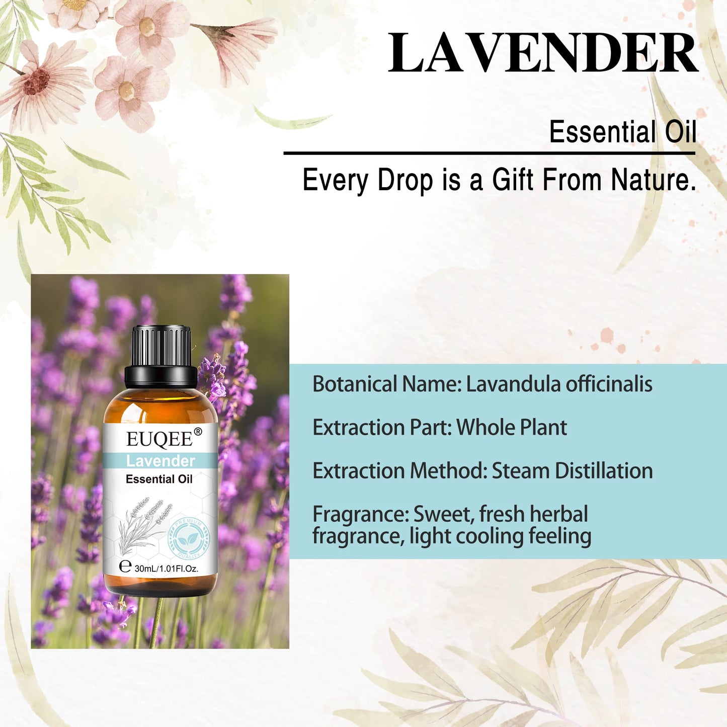 Lavender Essential Oil Diffuser Humidifier 30ml