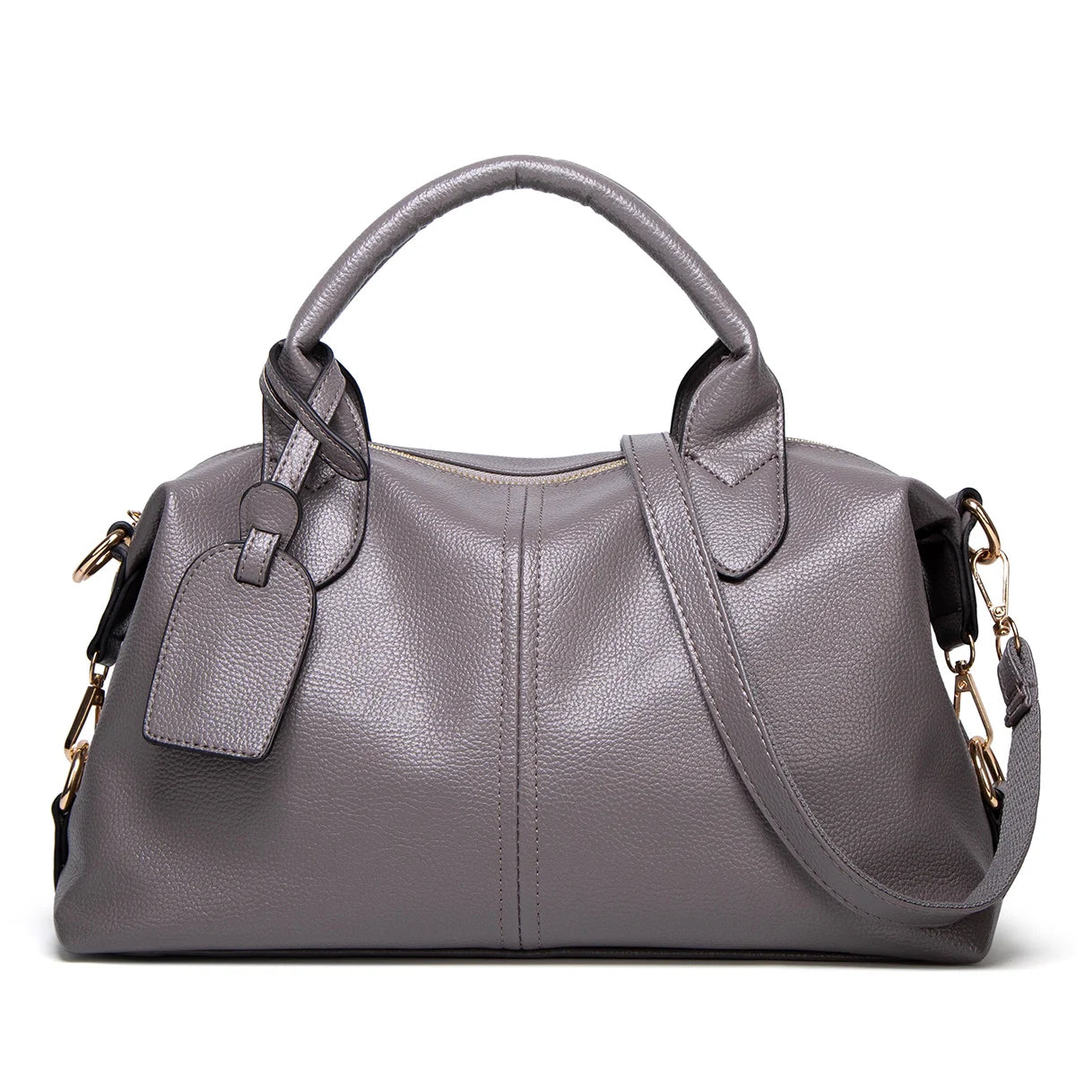 Oil Wax Leather Boston Bag