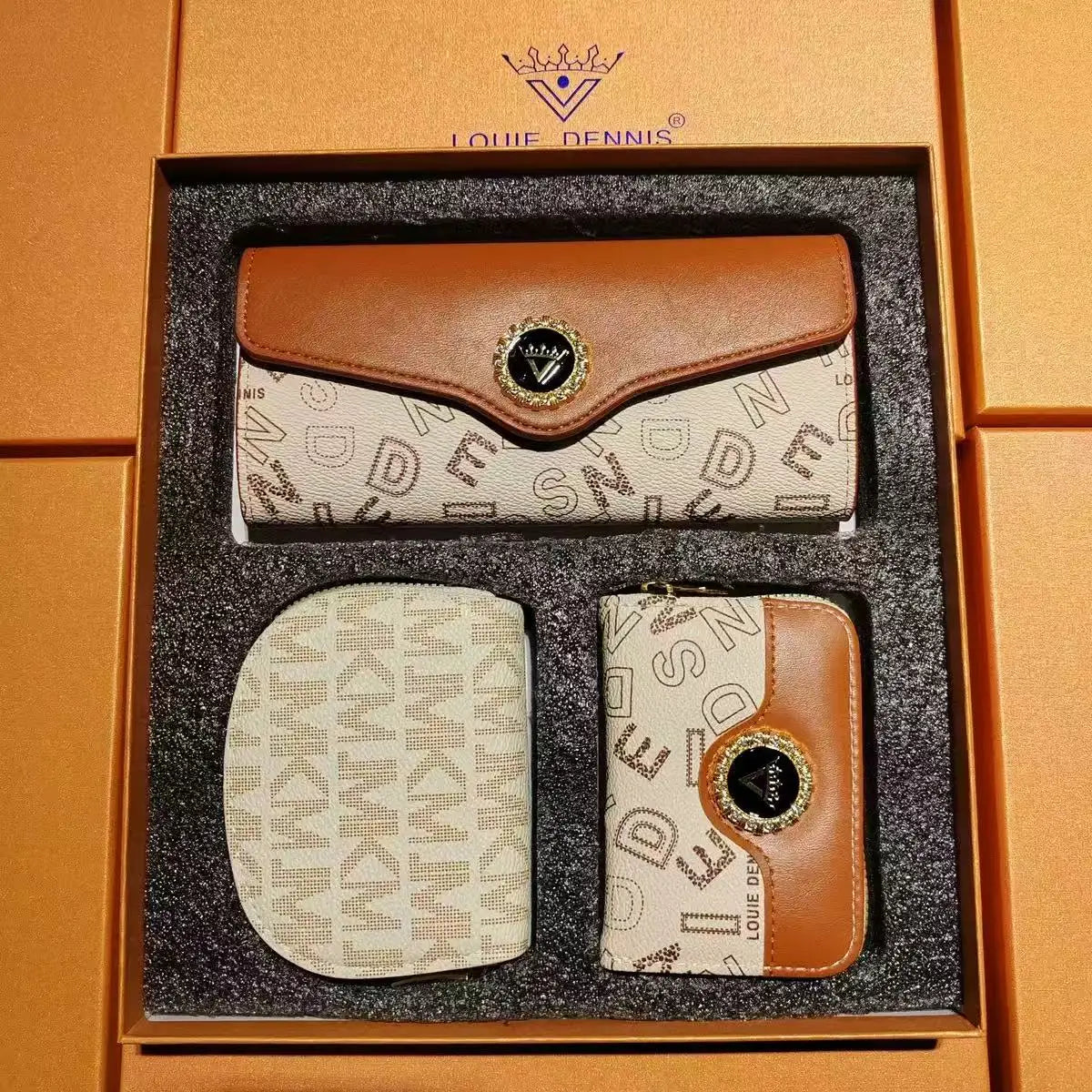 Women's Leather Wallet Card Holder Gift Set