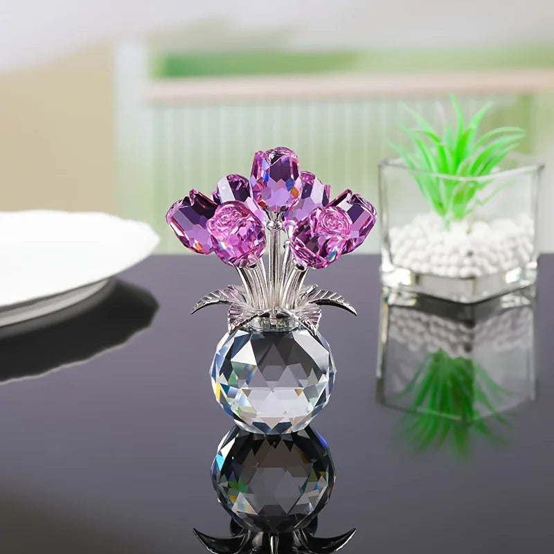 Colorful Crystal Rose Bouquet Eternal Gift