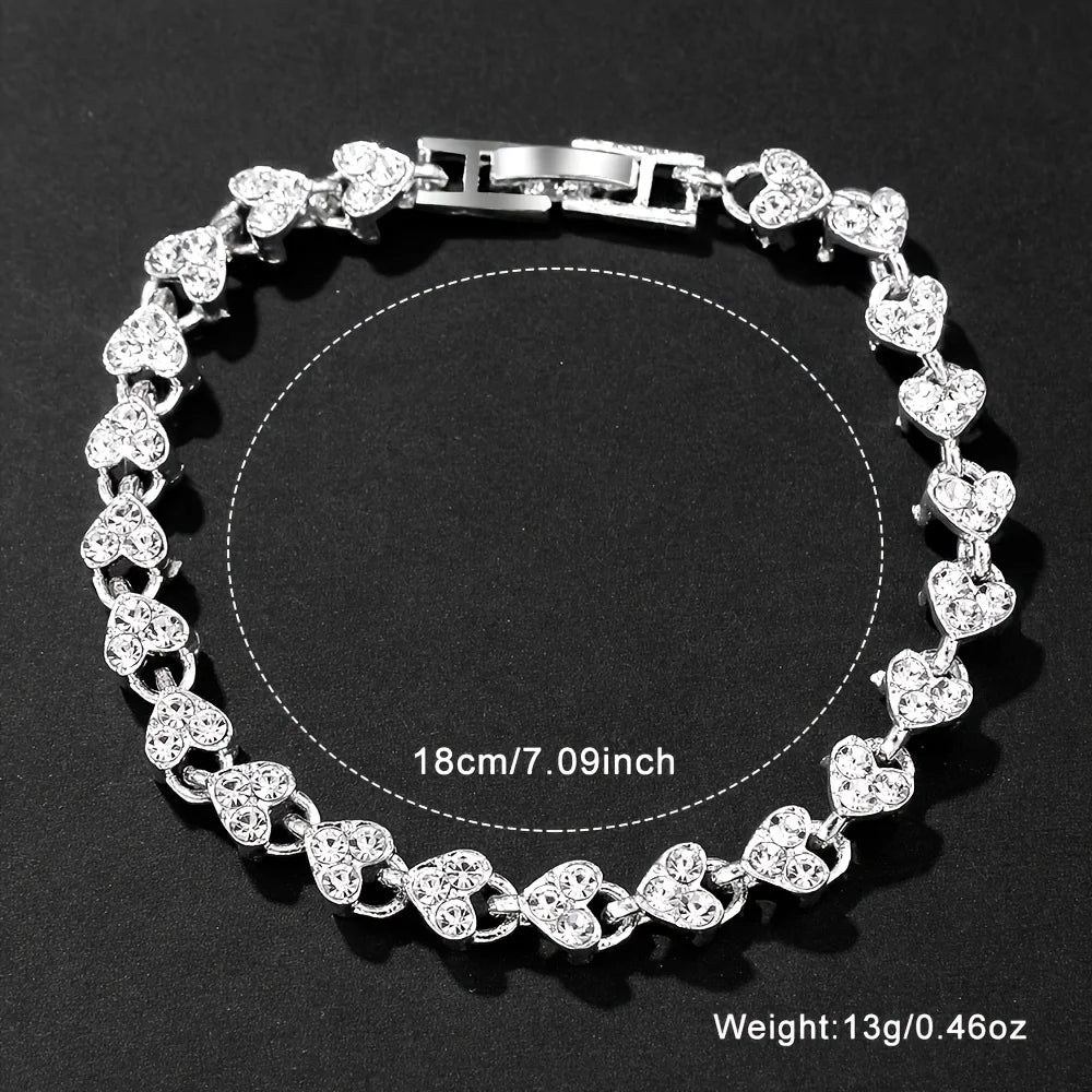 Women's Heart Chain Quartz Watch Set
