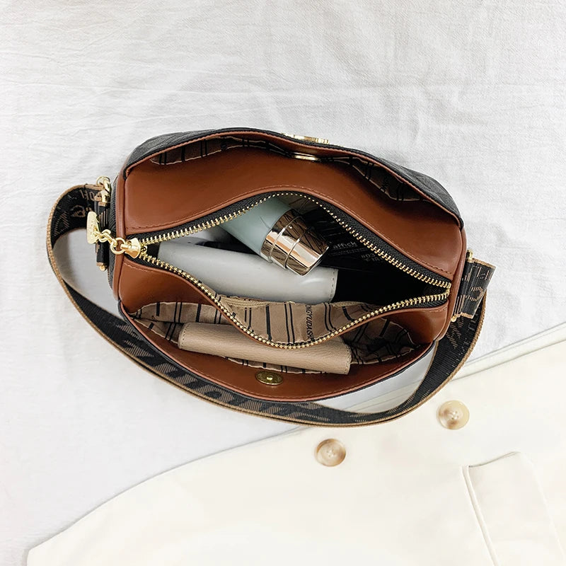 Checkered PU Leather Shoulder Bag