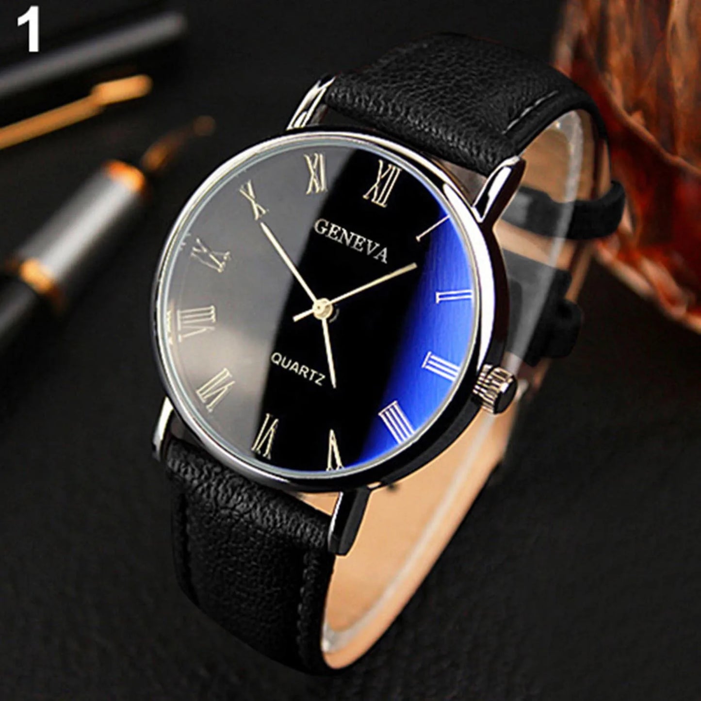 Men's Roman Silicone Quartz Watch
