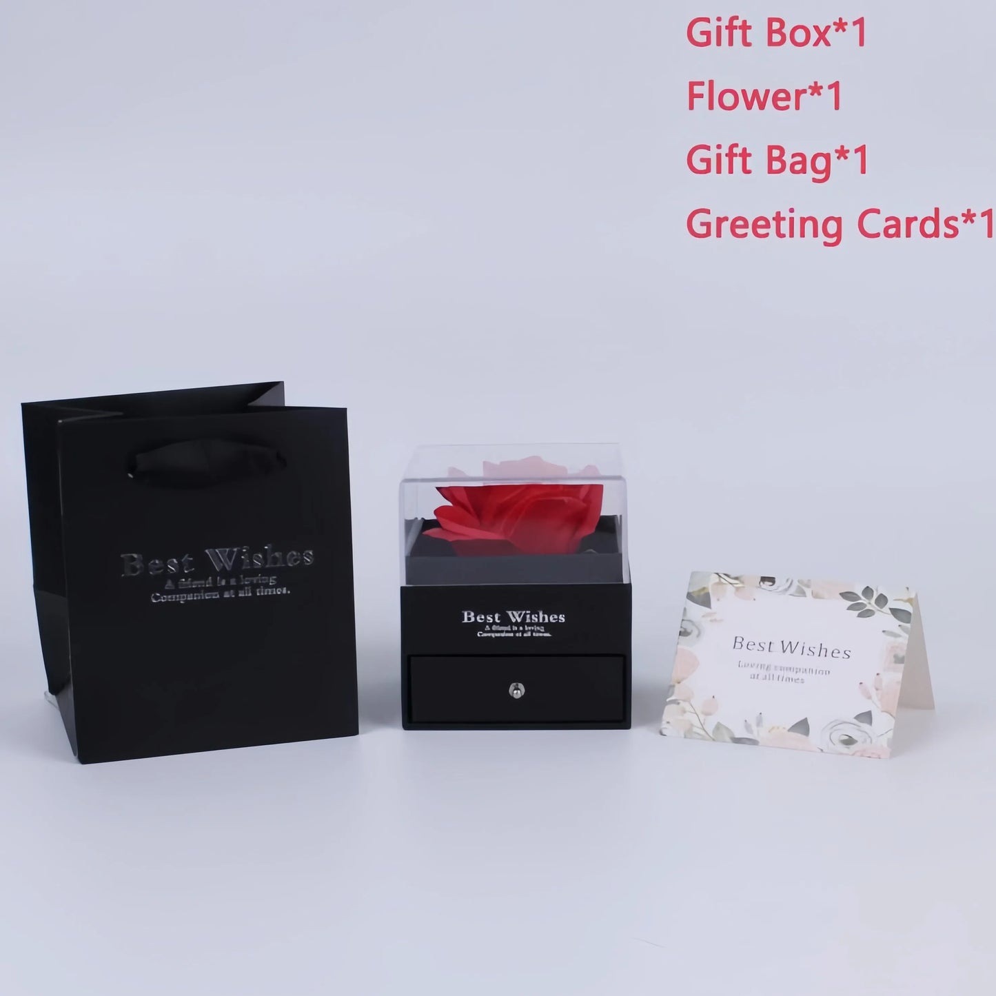 Eternal Rose Heart Necklace Gift Box