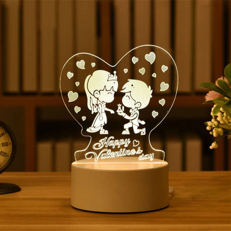 Personalized 3D LED Night Light USB Decor