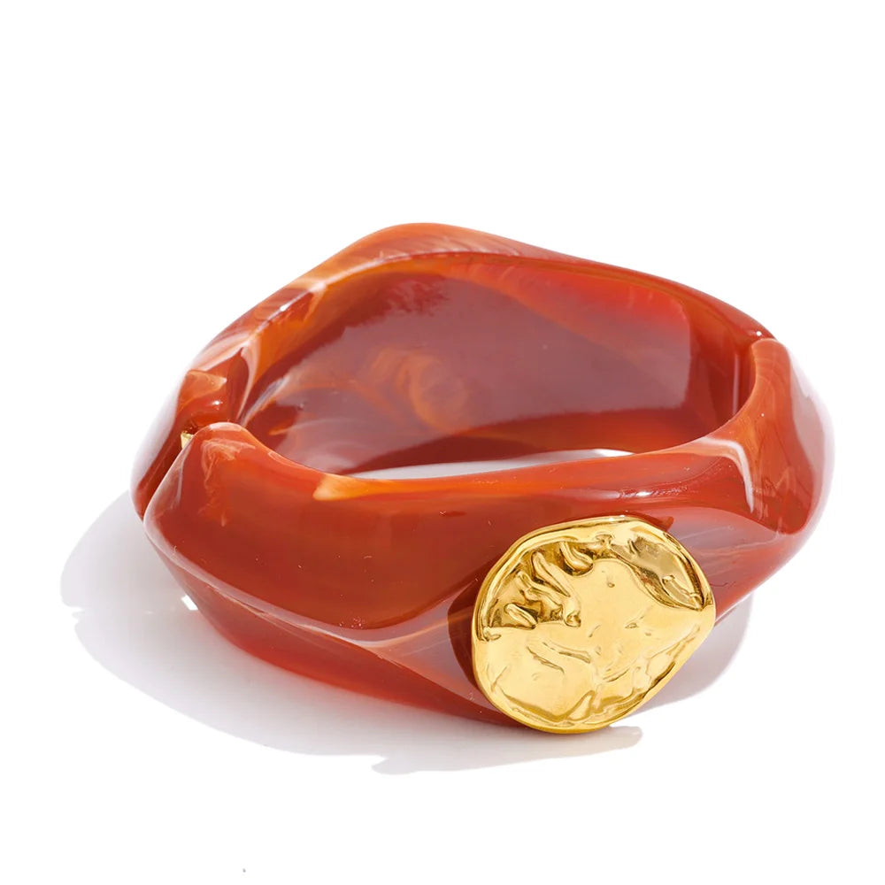 Resin Wide Bangle Bracelet