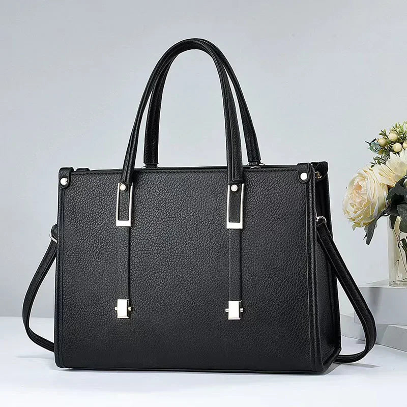 Leather Shoulder Tote Bag