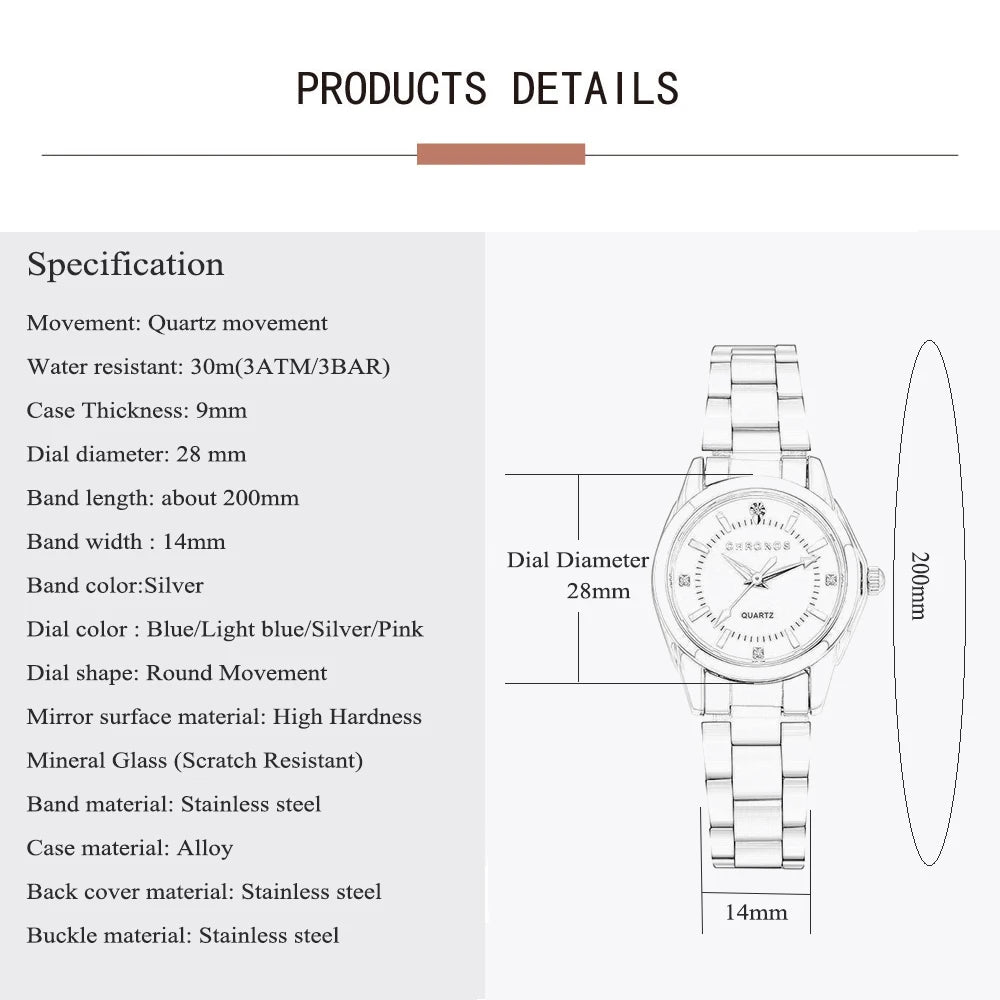 CHRONOS Steel Quartz Ladies Watch