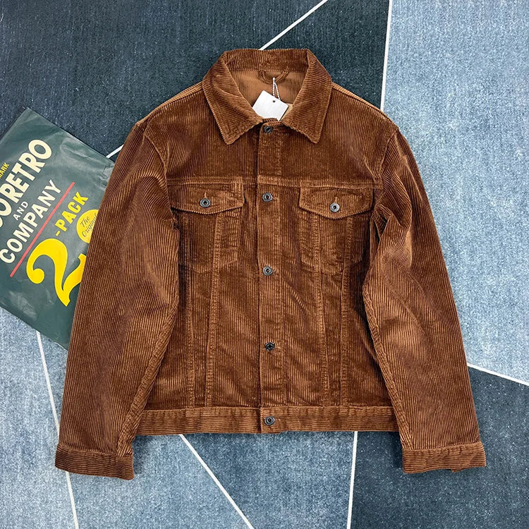 Corduroy Striped Men Jacket