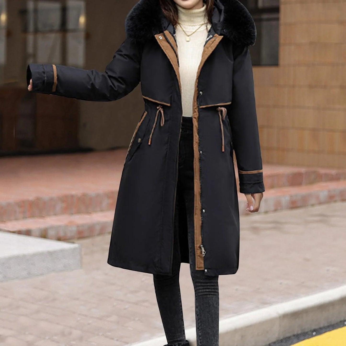 Korean Fleece Women Parka