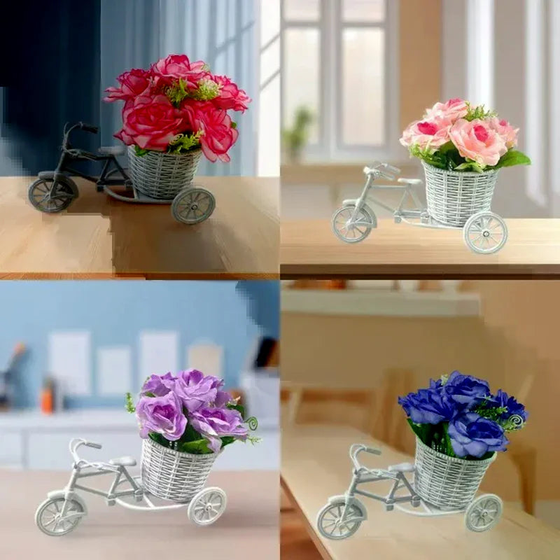 Tricycle Flower Basket Home Garden Decor