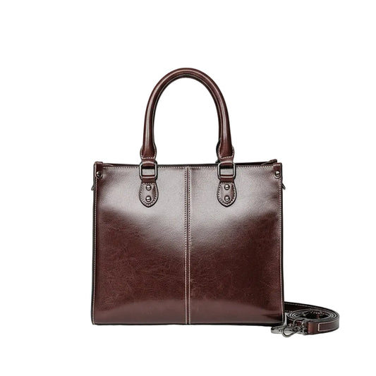 Cowhide Leather Shoulder Tote Bag