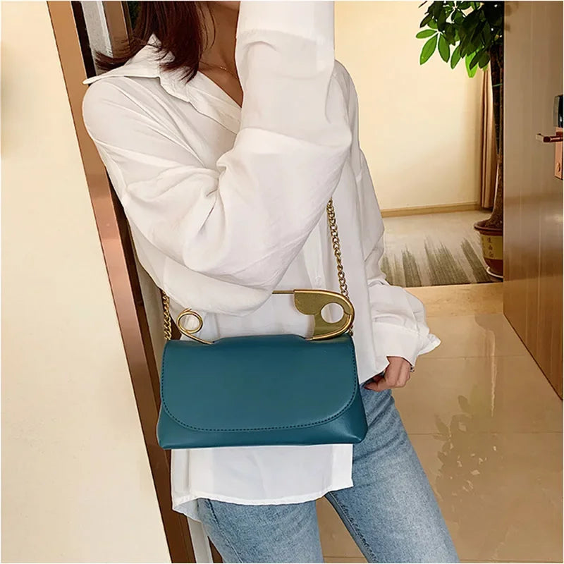 Women's PU Chain Flap Mini Crossbody Bag