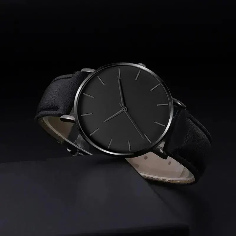 Men's Sports Watch & Leather Bracelet Set (5pcs)
