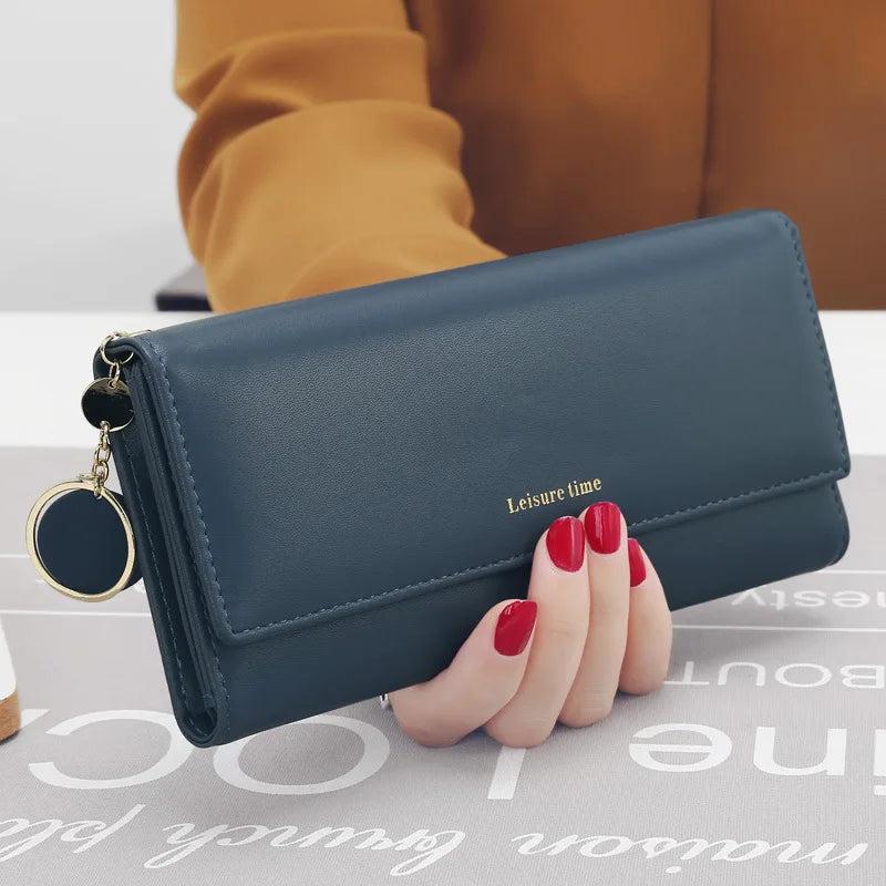 Leather Tri-Fold Women Wallet