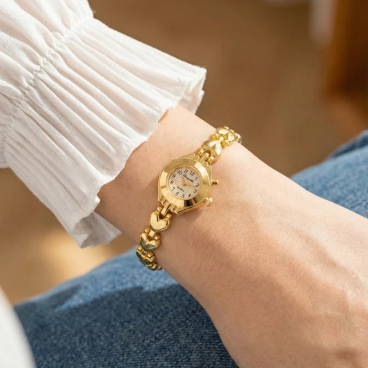 Gold Small Dial Ladies Quartz Watch
