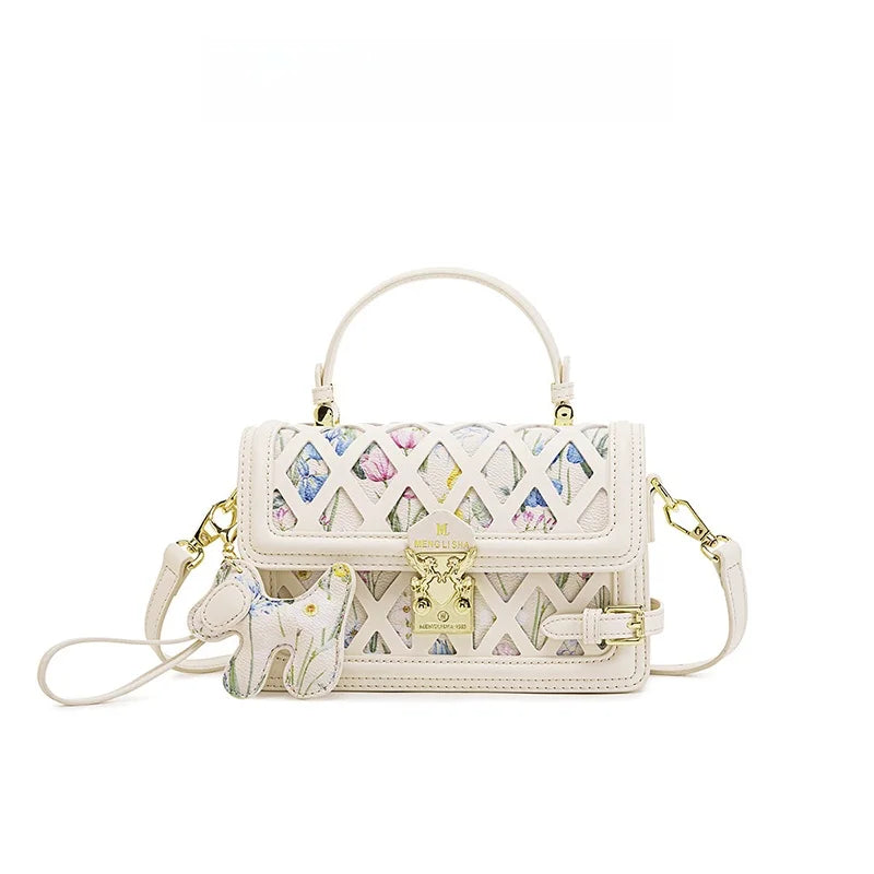 Embroidered Square Crossbody Bag