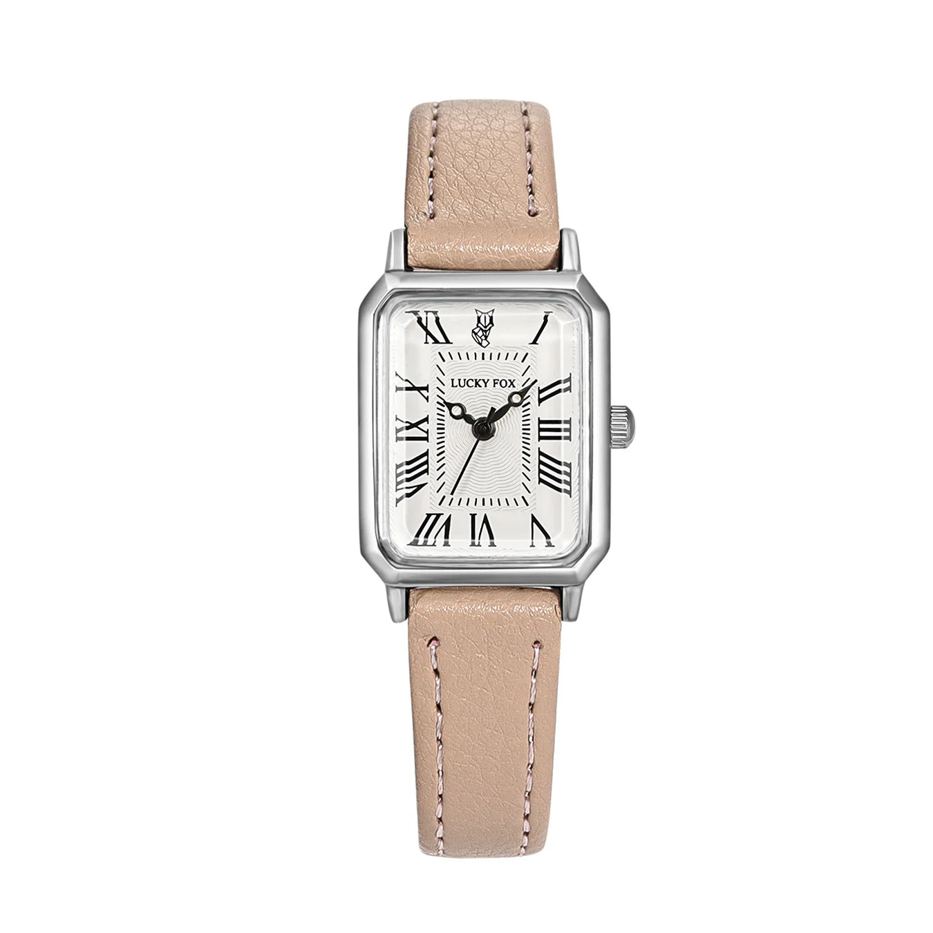 Women's Rectangle Roman Dial Leather Quartz Watch