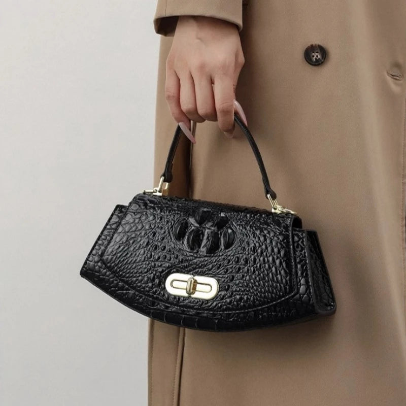 Women's Crocodile Pattern Leather Crossbody Bag